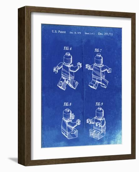 PP50 Faded Blueprint-Borders Cole-Framed Giclee Print