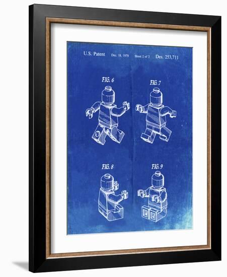 PP50 Faded Blueprint-Borders Cole-Framed Giclee Print