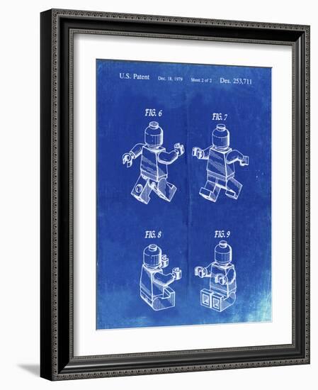 PP50 Faded Blueprint-Borders Cole-Framed Giclee Print