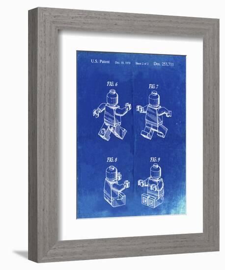 PP50 Faded Blueprint-Borders Cole-Framed Premium Giclee Print