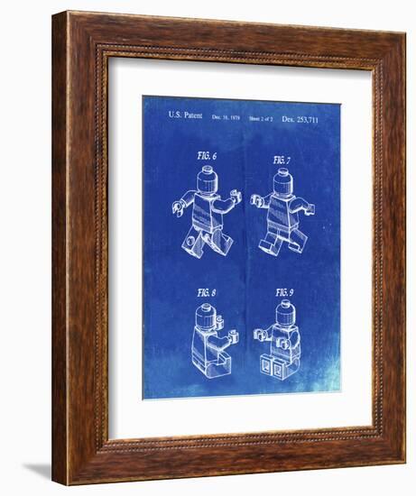 PP50 Faded Blueprint-Borders Cole-Framed Premium Giclee Print