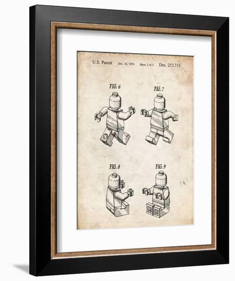 PP50 Vintage Parchment-Borders Cole-Framed Giclee Print