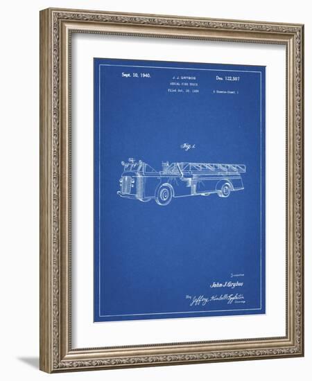 PP506-Blueprint Firetruck 1940 Patent Poster-Cole Borders-Framed Giclee Print