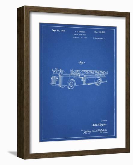 PP506-Blueprint Firetruck 1940 Patent Poster-Cole Borders-Framed Giclee Print