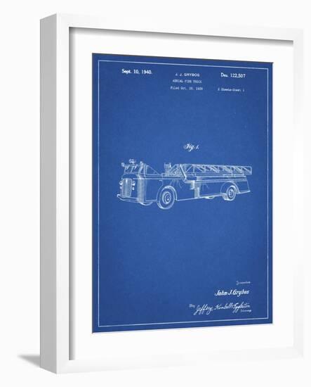 PP506-Blueprint Firetruck 1940 Patent Poster-Cole Borders-Framed Giclee Print