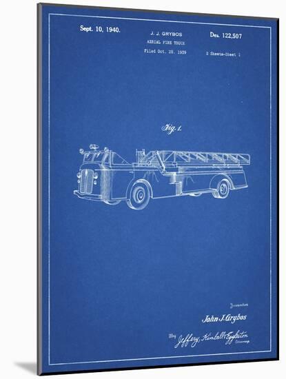 PP506-Blueprint Firetruck 1940 Patent Poster-Cole Borders-Mounted Giclee Print