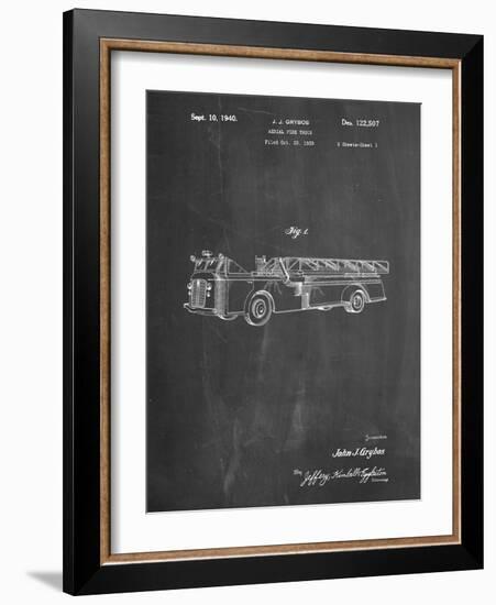 PP506-Chalkboard Firetruck 1940 Patent Poster-Cole Borders-Framed Giclee Print