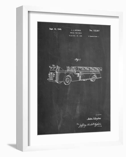 PP506-Chalkboard Firetruck 1940 Patent Poster-Cole Borders-Framed Giclee Print