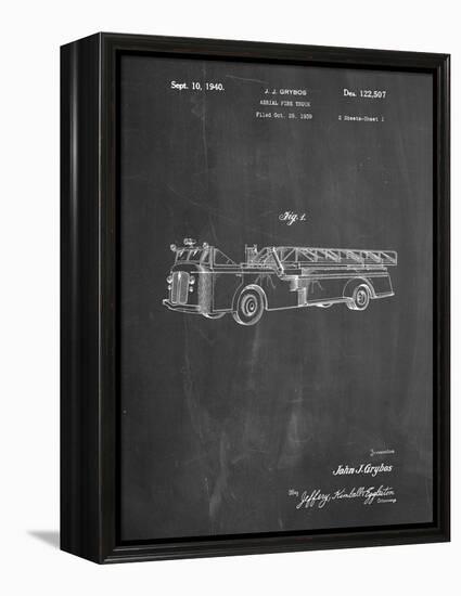 PP506-Chalkboard Firetruck 1940 Patent Poster-Cole Borders-Framed Premier Image Canvas