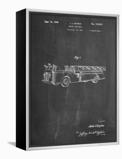 PP506-Chalkboard Firetruck 1940 Patent Poster-Cole Borders-Framed Premier Image Canvas