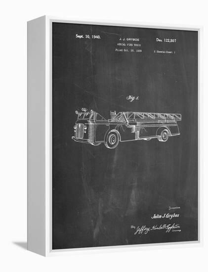 PP506-Chalkboard Firetruck 1940 Patent Poster-Cole Borders-Framed Premier Image Canvas