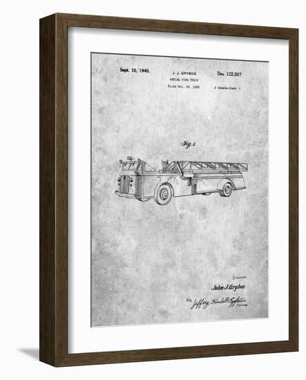 PP506-Slate Firetruck 1940 Patent Poster-Cole Borders-Framed Giclee Print