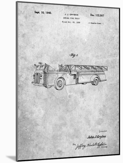 PP506-Slate Firetruck 1940 Patent Poster-Cole Borders-Mounted Giclee Print