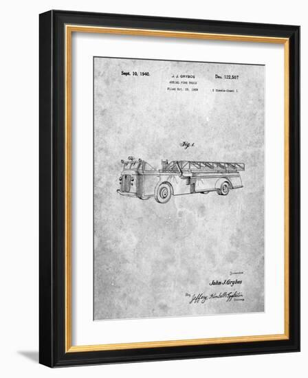 PP506-Slate Firetruck 1940 Patent Poster-Cole Borders-Framed Giclee Print