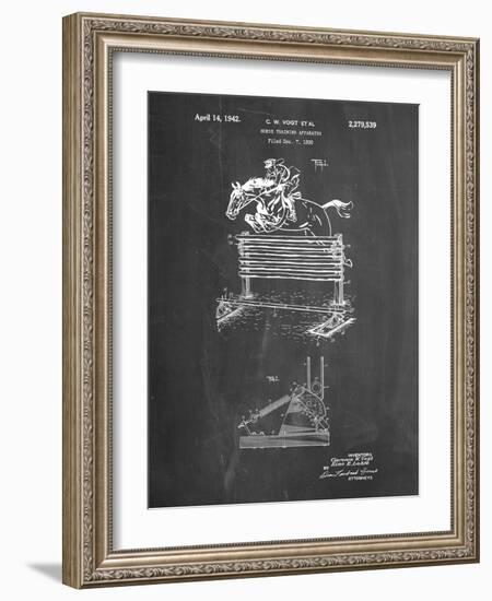 PP507-Chalkboard Equestrian Training Oxer Patent Poster-Cole Borders-Framed Giclee Print