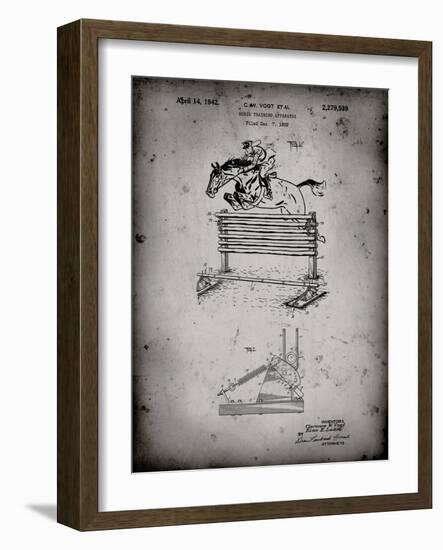 PP507-Faded Grey Equestrian Training Oxer Patent Poster-Cole Borders-Framed Giclee Print