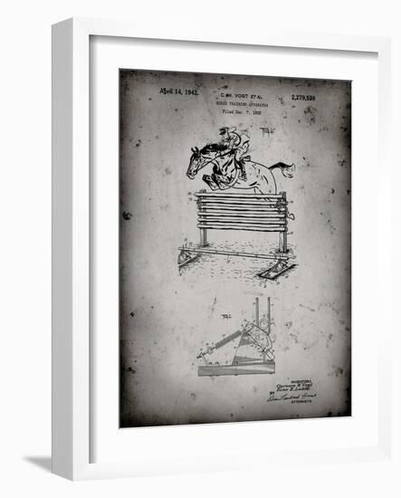 PP507-Faded Grey Equestrian Training Oxer Patent Poster-Cole Borders-Framed Giclee Print