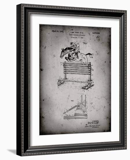 PP507-Faded Grey Equestrian Training Oxer Patent Poster-Cole Borders-Framed Giclee Print