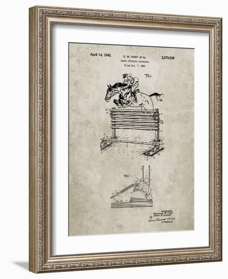 PP507-Sandstone Equestrian Training Oxer Patent Poster-Cole Borders-Framed Giclee Print