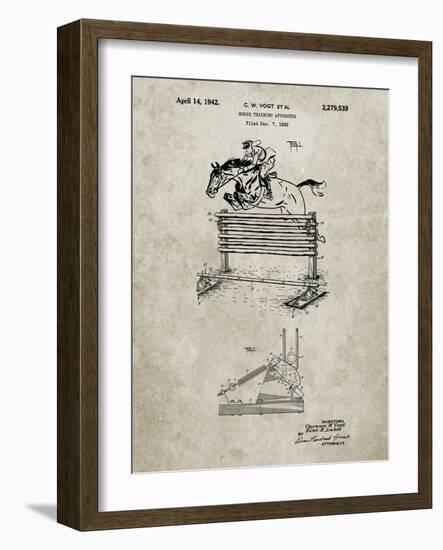 PP507-Sandstone Equestrian Training Oxer Patent Poster-Cole Borders-Framed Giclee Print