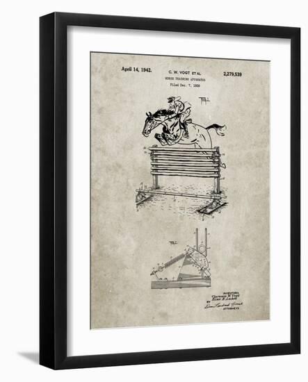 PP507-Sandstone Equestrian Training Oxer Patent Poster-Cole Borders-Framed Giclee Print