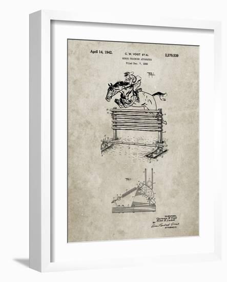 PP507-Sandstone Equestrian Training Oxer Patent Poster-Cole Borders-Framed Giclee Print