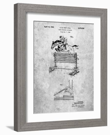 PP507-Slate Equestrian Training Oxer Patent Poster-Cole Borders-Framed Giclee Print