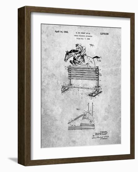 PP507-Slate Equestrian Training Oxer Patent Poster-Cole Borders-Framed Giclee Print