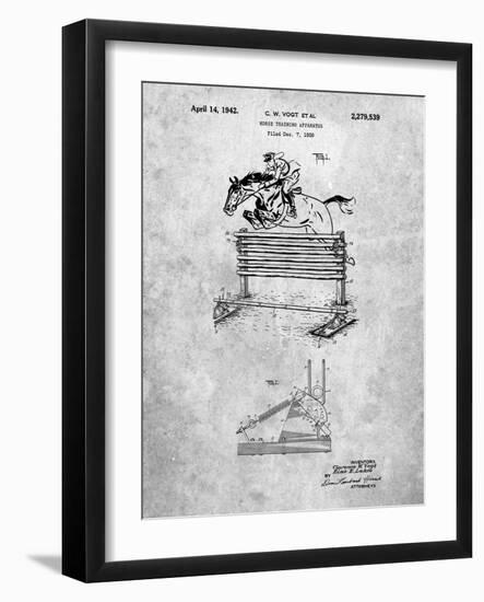 PP507-Slate Equestrian Training Oxer Patent Poster-Cole Borders-Framed Giclee Print