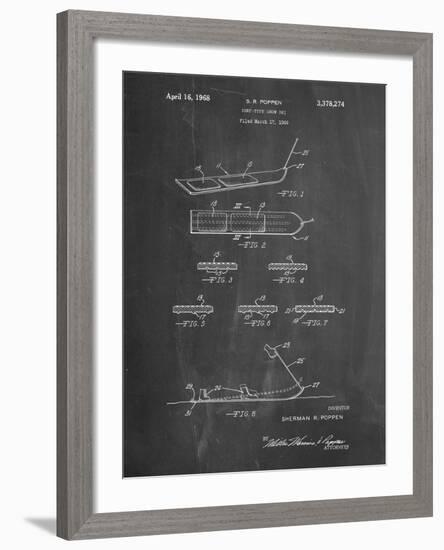 PP508-Chalkboard Snurfer Poppen First Modern Snowboard Patent Poster-Cole Borders-Framed Giclee Print