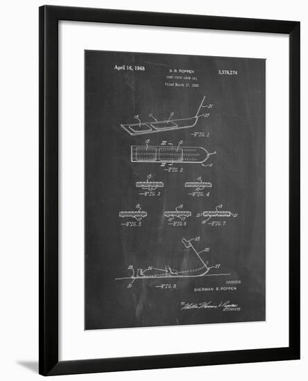 PP508-Chalkboard Snurfer Poppen First Modern Snowboard Patent Poster-Cole Borders-Framed Giclee Print