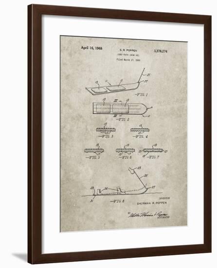 PP508-Sandstone Snurfer Poppen First Modern Snowboard Patent Poster-Cole Borders-Framed Giclee Print