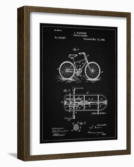 PP51-Vintage Black Bicycle Gearing 1894 Patent Poster-Cole Borders-Framed Giclee Print