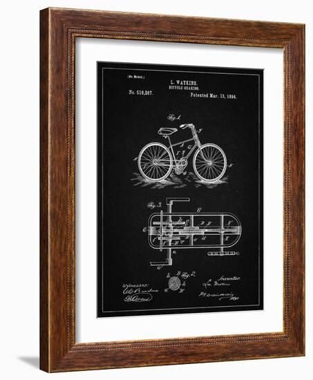 PP51-Vintage Black Bicycle Gearing 1894 Patent Poster-Cole Borders-Framed Giclee Print