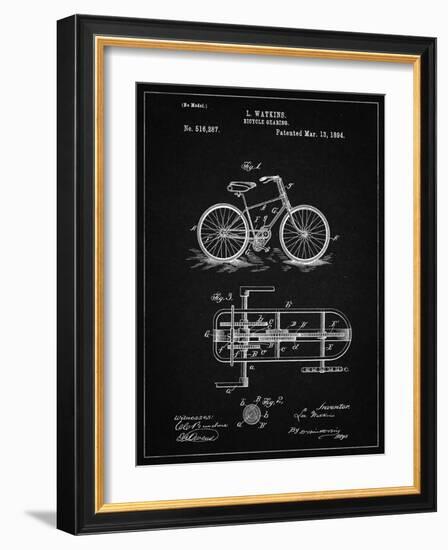 PP51-Vintage Black Bicycle Gearing 1894 Patent Poster-Cole Borders-Framed Giclee Print