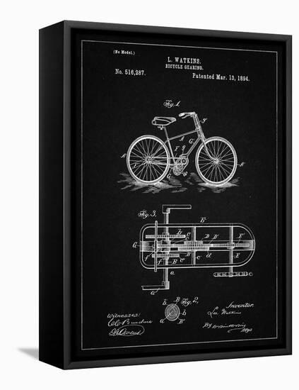 PP51-Vintage Black Bicycle Gearing 1894 Patent Poster-Cole Borders-Framed Premier Image Canvas