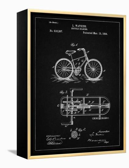 PP51-Vintage Black Bicycle Gearing 1894 Patent Poster-Cole Borders-Framed Premier Image Canvas