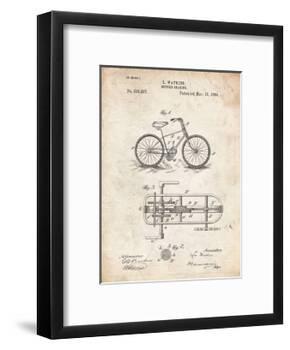 PP51-Vintage Parchment Bicycle Gearing 1894 Patent Poster-Cole Borders-Framed Giclee Print