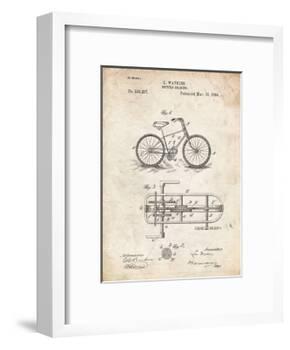 PP51-Vintage Parchment Bicycle Gearing 1894 Patent Poster-Cole Borders-Framed Giclee Print