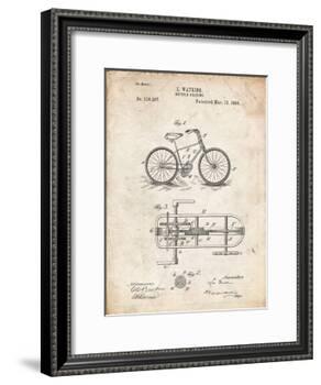 PP51-Vintage Parchment Bicycle Gearing 1894 Patent Poster-Cole Borders-Framed Giclee Print