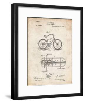 PP51-Vintage Parchment Bicycle Gearing 1894 Patent Poster-Cole Borders-Framed Giclee Print