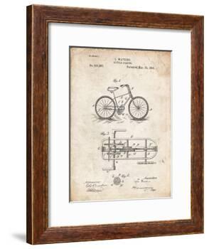 PP51-Vintage Parchment Bicycle Gearing 1894 Patent Poster-Cole Borders-Framed Giclee Print