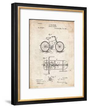 PP51-Vintage Parchment Bicycle Gearing 1894 Patent Poster-Cole Borders-Framed Giclee Print