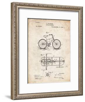 PP51-Vintage Parchment Bicycle Gearing 1894 Patent Poster-Cole Borders-Framed Giclee Print