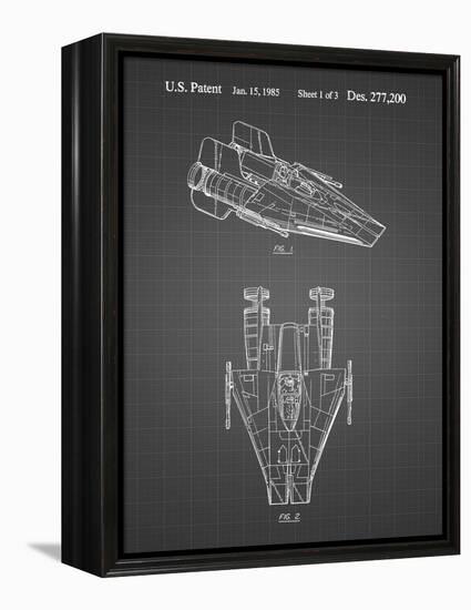 PP515-Black Grid Star Wars RZ-1 A Wing Starfighter Patent Print-Cole Borders-Framed Premier Image Canvas