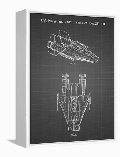 PP515-Black Grid Star Wars RZ-1 A Wing Starfighter Patent Print-Cole Borders-Framed Premier Image Canvas