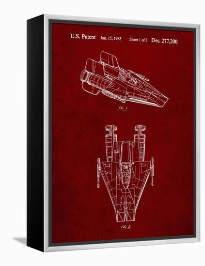 PP515-Burgundy Star Wars RZ-1 A Wing Starfighter Patent Print-Cole Borders-Framed Premier Image Canvas