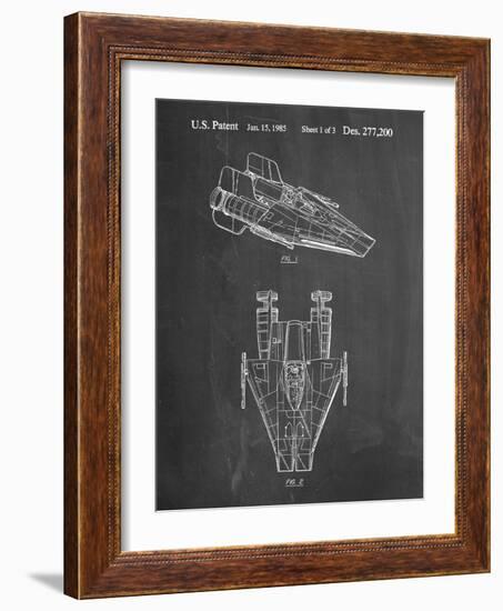 PP515-Chalkboard Star Wars RZ-1 A Wing Starfighter Patent Print-Cole Borders-Framed Giclee Print