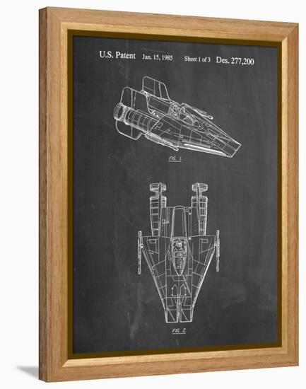 PP515-Chalkboard Star Wars RZ-1 A Wing Starfighter Patent Print-Cole Borders-Framed Premier Image Canvas