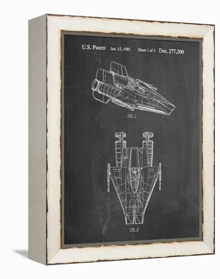 PP515-Chalkboard Star Wars RZ-1 A Wing Starfighter Patent Print-Cole Borders-Framed Premier Image Canvas